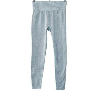 Gymshark Vital Seamless Light Mist Blue Leggings Athlete Gym Workout